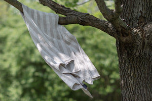 BLESS LINEN 100% Linen Bath Towel Jacquard Striped