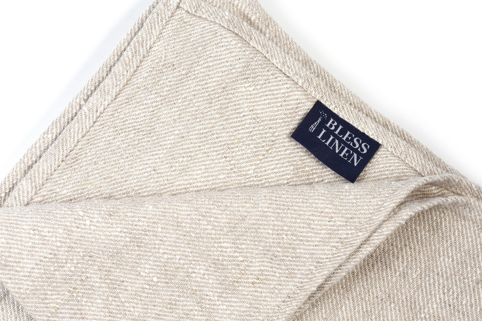 BLESS LINEN Natural Huckaback 100% Linen Bath Towel, 30 x 58 Inches - BLESS LINEN pure linen towels and blankets - 2